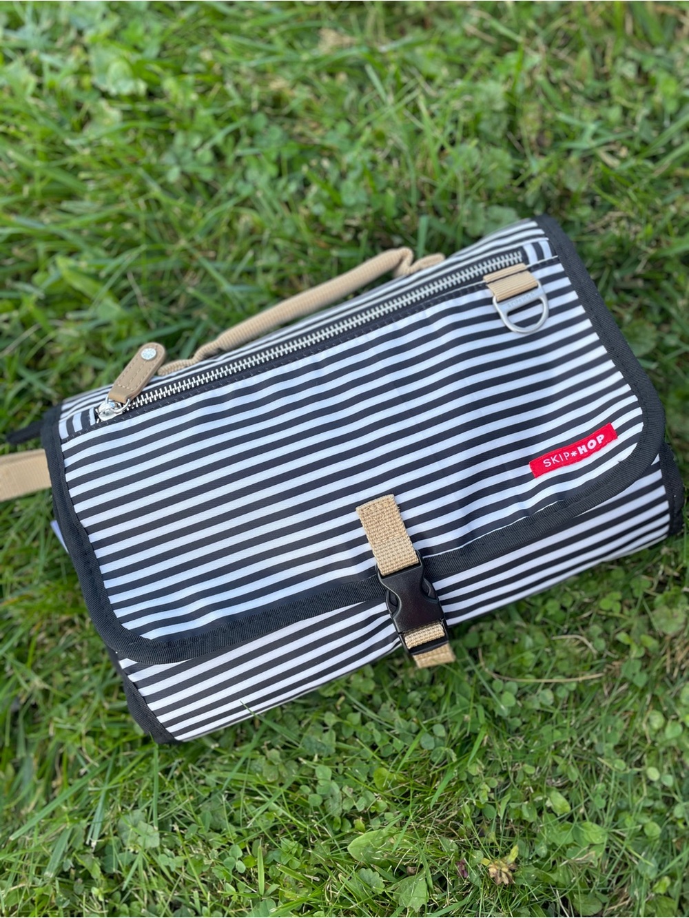 Skip Hop Black & White Striped Portable Changing Pad